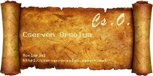 Cserven Orsolya névjegykártya